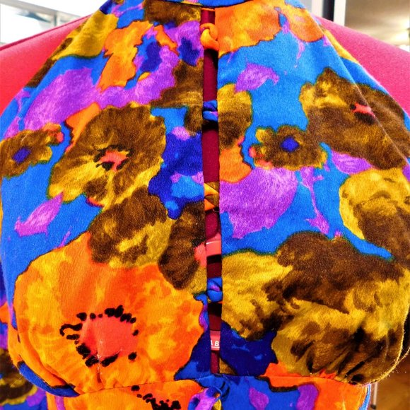 Vintage Long Empire Waist Floral Dress - Picture 4 of 5